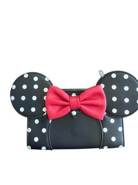 Disney Bundle! Loungefly Black Polka Dot Minnie-Style Wallet with Tote.